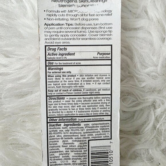 NIB Neutrogena SkinClearing Blemish Concealer – Shade: Lite 01 | 2-in-1 Acne - Picture 5 of 5